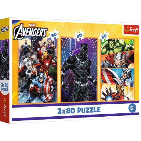 Puzzle - 3x80 - Dni pełne akcji - Disney Marvel The Avengers - Trefl 34883 Trefl Puzzle