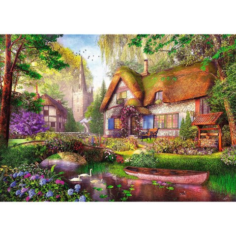 Puzzle - 1000 Premium Plus - Tea Time: Urocza chatka w lesie - Trefl 10804 Trefl Puzzle