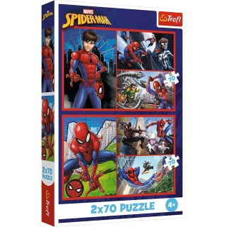 Puzzle - 2x70 - Pajęcze historie - Disney Marvel Spiderman - Trefl 34443 Trefl Puzzle