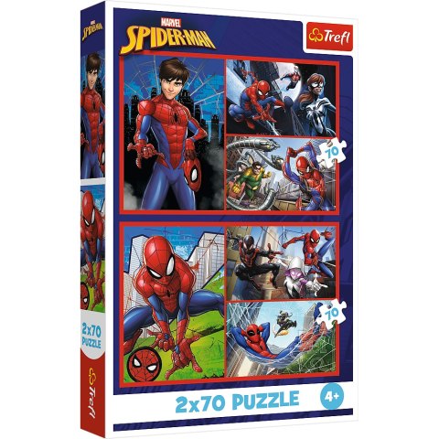 Puzzle - 2x70 - Pajęcze historie - Disney Marvel Spiderman - Trefl 34443 Trefl Puzzle