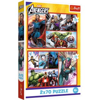 Puzzle - 2x70 - Zostań bohaterem - Avengers - Trefl 34439 Trefl Puzzle