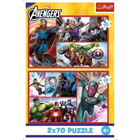 Puzzle - 2x70 - Zostań bohaterem - Avengers - Trefl 34439 Trefl Puzzle