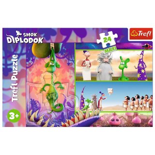 Puzzle - 24 Maxi - Ciekawski Smok Diplodok - Trefl 14376 Trefl Puzzle