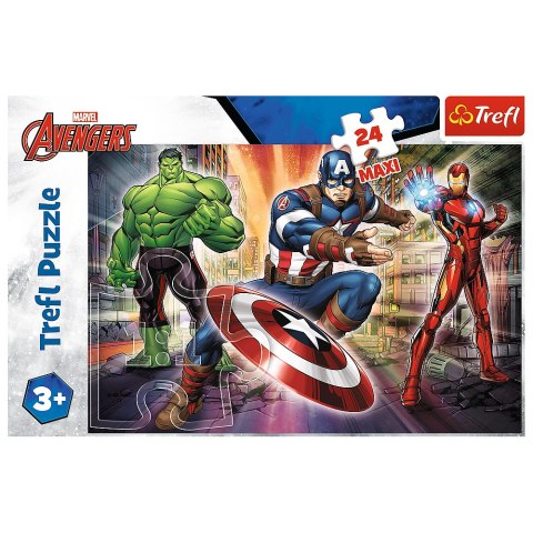 Puzzle - 24 Maxi - W świecie Avengersów - Trefl 14321 Trefl Puzzle