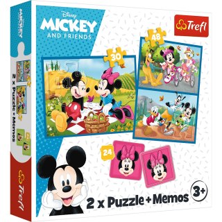 Puzzle + MEMOS - 2w1 (30,48) - Poznaj bohaterów Disney - Myszka Miki - Trefl 93344 Trefl Puzzle