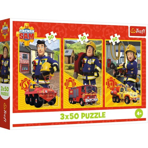 Puzzle - 3x50 - Ekipa z remizy - Strażak Sam - Trefl 34880 Trefl Puzzle
