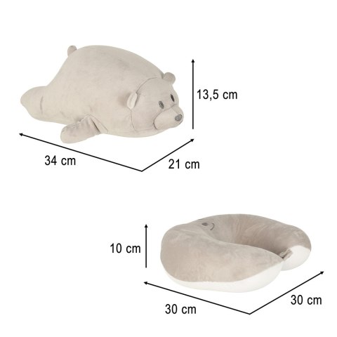 Poduszka podróżna 2w1 rogal pod kark do samolotu samochodu maskotka miś Kik Sp. z o. o. Sp. k.