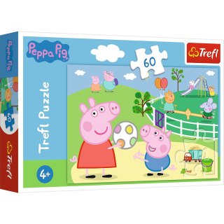 Puzzle - 60 - Zabawy w gronie przyjaciół - Świnka Peppa - Trefl 17356 Trefl Puzzle