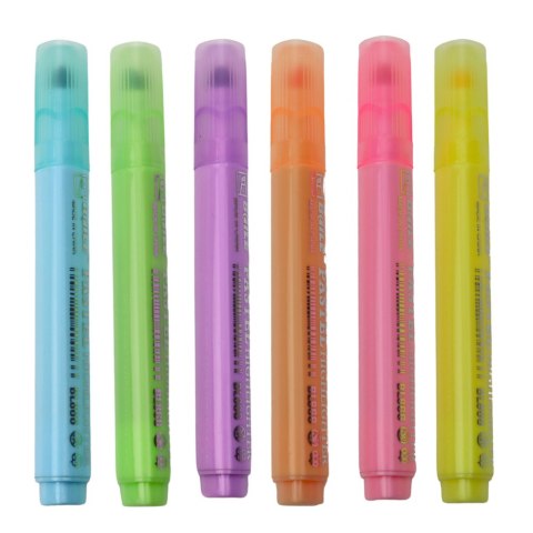 Zestaw Zakreślaczy Szkolne Biurowe Kolorowe 6szt. LEAN