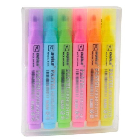 Zestaw Zakreślaczy Szkolne Biurowe Kolorowe 6szt. LEAN