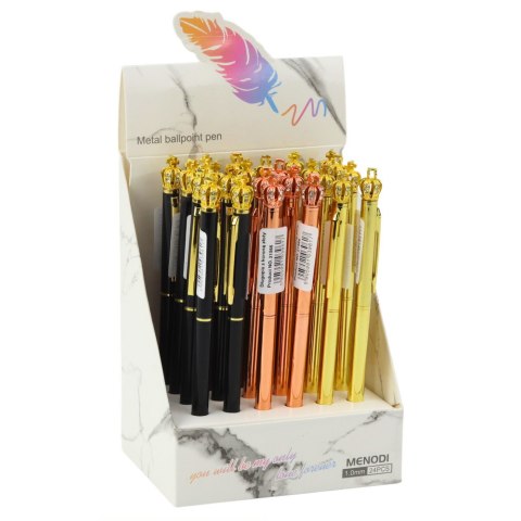 Długopis Metalowy Automatyczny Korona Niebieski Tusz 1.0mm LEAN Toys