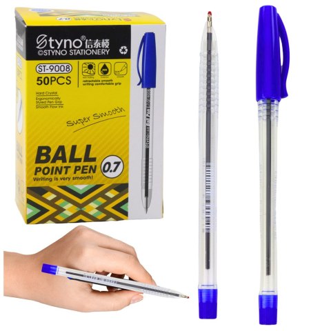 Długopis Z Zatyczką Niebieski Tusz Wkład Końcówka 0.7mm LEAN