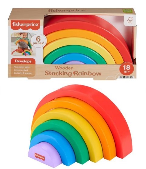 Drewniana tęcza do układania Fisher Price