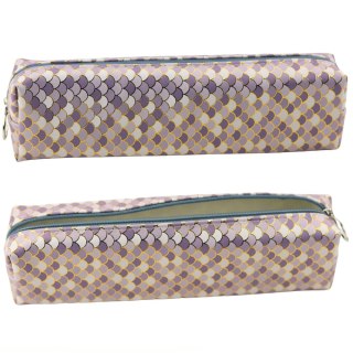 Piórnik Szkolny Łuski Szary Błyszczące Złote Elementy LEAN