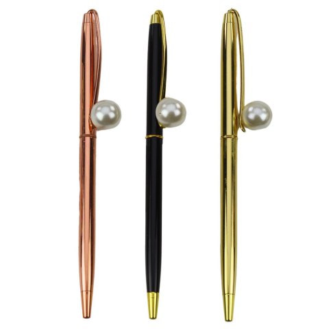 Długopis Metalowy Automatyczny Perła Niebieski Tusz 1.0mm LEAN