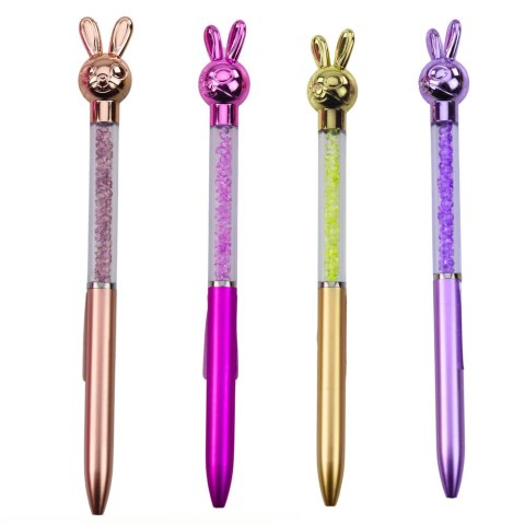 Długopis Z Zającem Diamenciki Niebieski Wkład 0.7mm Mix LEAN