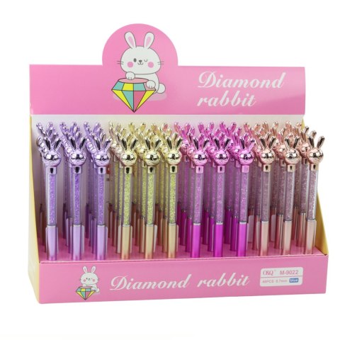 Długopis Z Zającem Diamenciki Niebieski Wkład 0.7mm Mix LEAN