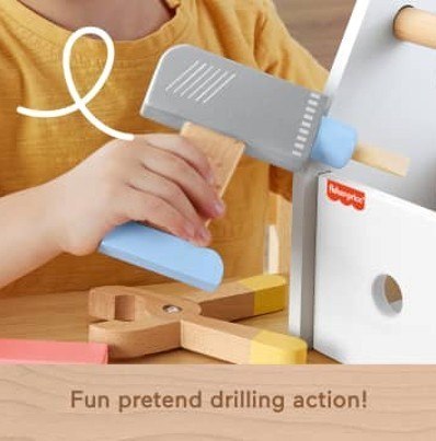 Drewniana skrzynka z narzędziami Fisher Price