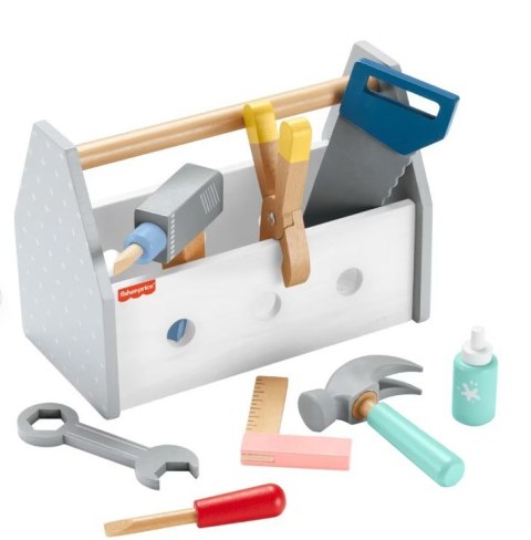 Drewniana skrzynka z narzędziami Fisher Price