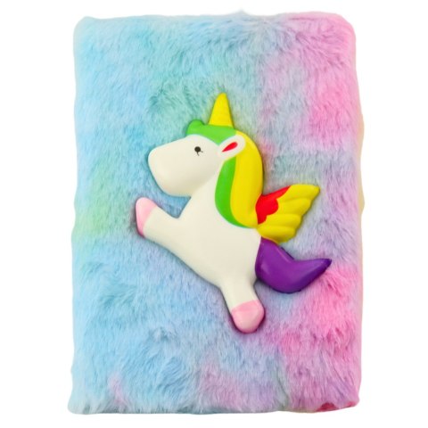 Pluszowy Notatnik W Linie Z Jednorożcem 3D Kolorowy LEAN