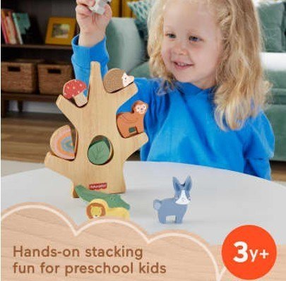 Wooden Drewniane drzewko zestaw klocków Fisher Price