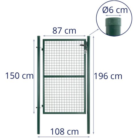Brama furtka wejściowa ogrodowa ze stali 107.5 x 196 cm WIESENFIELD