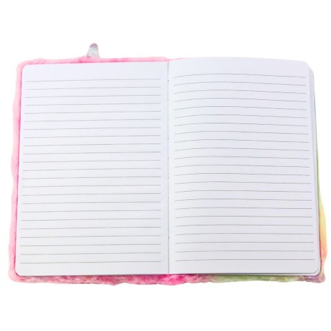 Pluszowy Notatnik W Linie Jednorożec Różowy Tęczowy LEAN