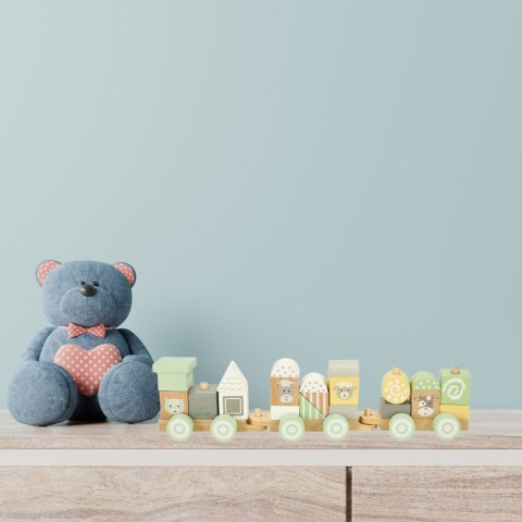Pociąg kolejka drewniana LULILO Vico pastelowy Kik Sp. z o. o. Sp. k.