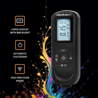 Miernik grubości lakieru z podświetlanym bocznym wyświetlaczem LCD | 0 ~ 2000um Qoltec
