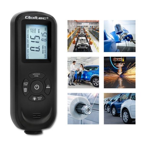 Miernik grubości lakieru z podświetlanym bocznym wyświetlaczem LCD | 0 ~ 2000um Qoltec