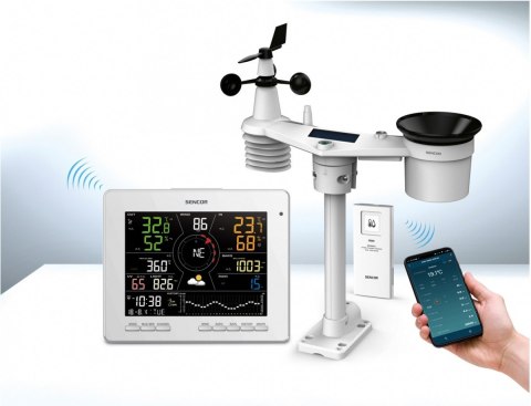 Profesjonalna Stacja meterologiczna wifi SMART z czujnik 7w1 Sencor