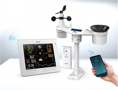 Profesjonalna Stacja meterologiczna wifi SMART z czujnik 7w1 Sencor