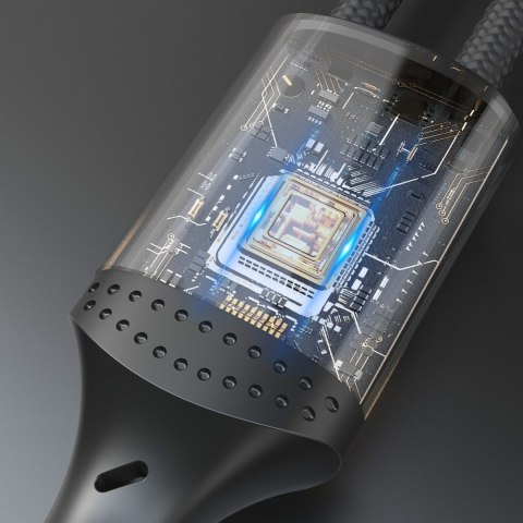 3w1 Kabel przewód 60W USB-A - MicroUSB USB-C iPhone Lightning 1.2m - czarna DUDAO