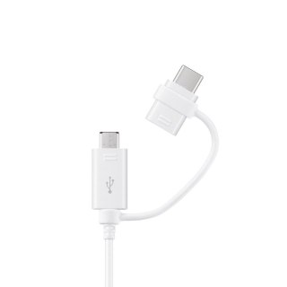 Kabel przewód Samsung Combo USB-A - micro USB i USB-C 1.5m - biały SAMSUNG