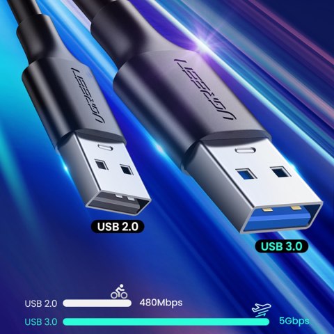 Kabel przewód USB-A 3.0 - USB-C 3A 2m - czarny UGREEN
