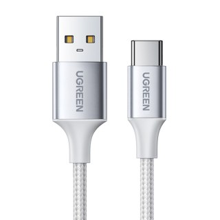 Kabel przewód w oplocie USB-A - USB-C QC 3.0 3A 1.5m - biały UGREEN