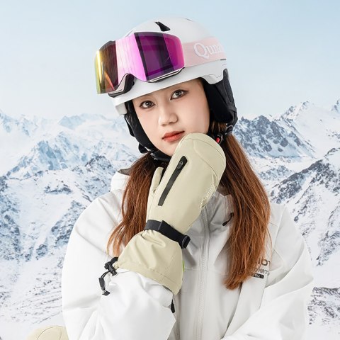 Rękawiczki narciarskie bez palców Full Length rozmiar L wodoodporne - czarne Qunature