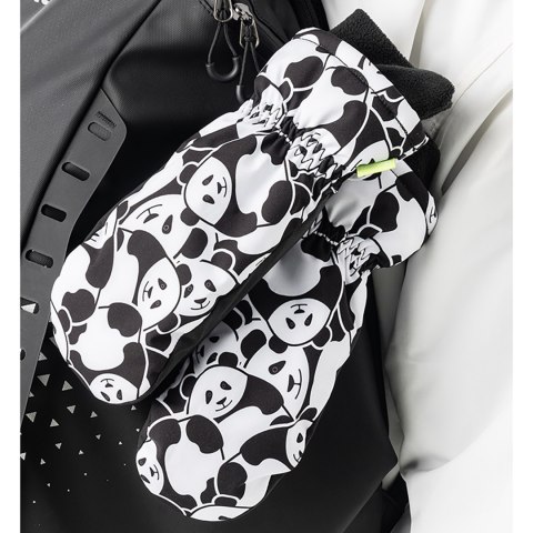 Rękawiczki narciarskie dziecięce bez palców Panda Heat rozmiar S - czarne/białe Qunature