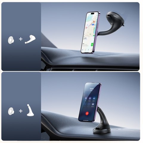 Uchwyt samochodowy magnetyczny na telefon na szybę kokpit - czarny JOYROOM