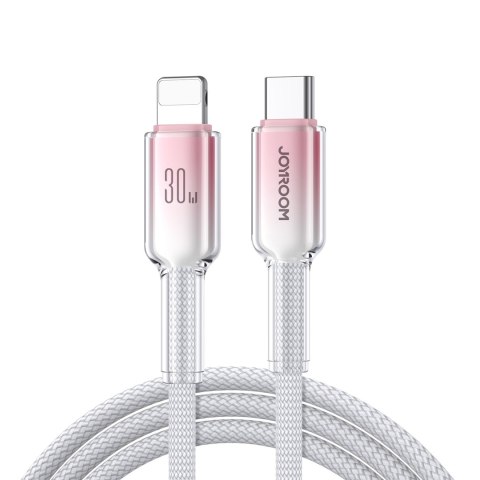Kabel przewód Crystal-Clear Series 30W USB-C - iPhone Lightning 1.2m - biały JOYROOM