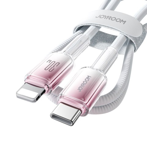 Kabel przewód Crystal-Clear Series 30W USB-C - iPhone Lightning 1.2m - biały JOYROOM