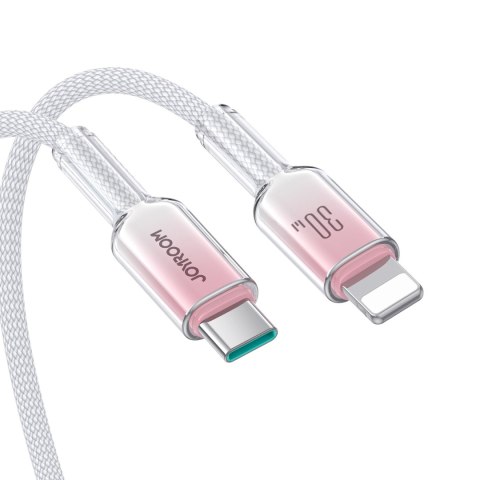 Kabel przewód Crystal-Clear Series 30W USB-C - iPhone Lightning 1.2m - biały JOYROOM
