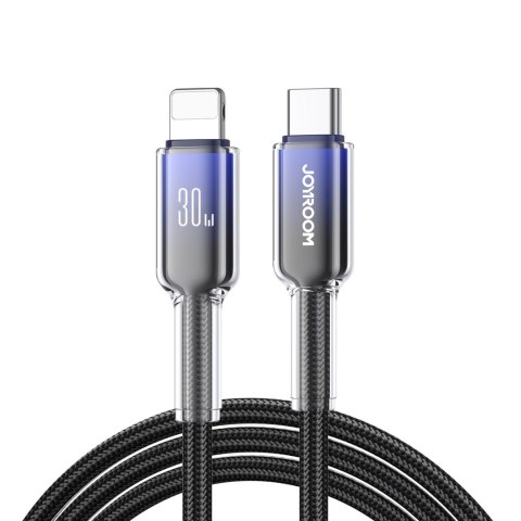 Kabel przewód Crystal-Clear Series 30W USB-C - iPhone Lightning 1.2m - czarny JOYROOM