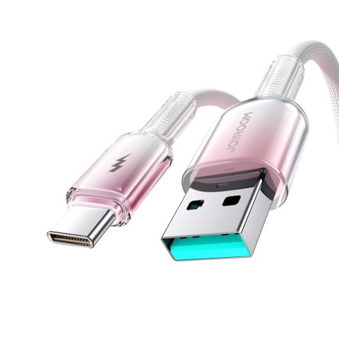 Kabel przewód Crystal-Clear Series 3A USB-A - USB-C 1.2m - biały JOYROOM