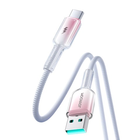 Kabel przewód Crystal-Clear Series 3A USB-A - USB-C 1.2m - biały JOYROOM
