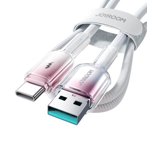 Kabel przewód Crystal-Clear Series 3A USB-A - USB-C 1.2m - biały JOYROOM