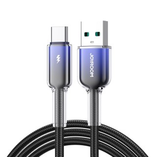 Kabel przewód Crystal-Clear Series 3A USB-A - USB-C 1.2m - czarny JOYROOM