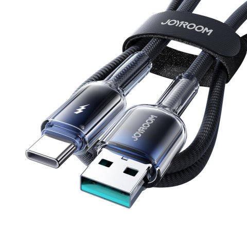 Kabel przewód Crystal-Clear Series 3A USB-A - USB-C 1.2m - czarny JOYROOM