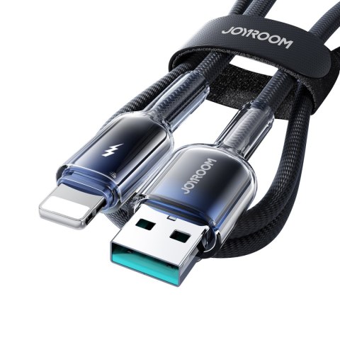 Kabel przewód Crystal-Clear Series 3A USB-A - iPhone Lightning 1.2m - czarny JOYROOM