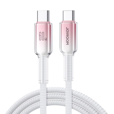 Kabel przewód Crystal-Clear Series 60W USB-C - USB-C 1.2m - biały JOYROOM